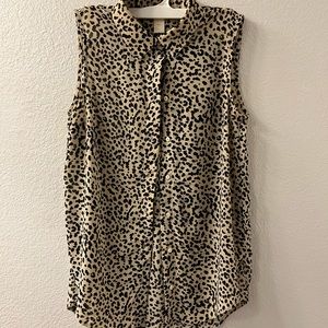 H&M Cheetah Print Sleeveless Blouse Size 2